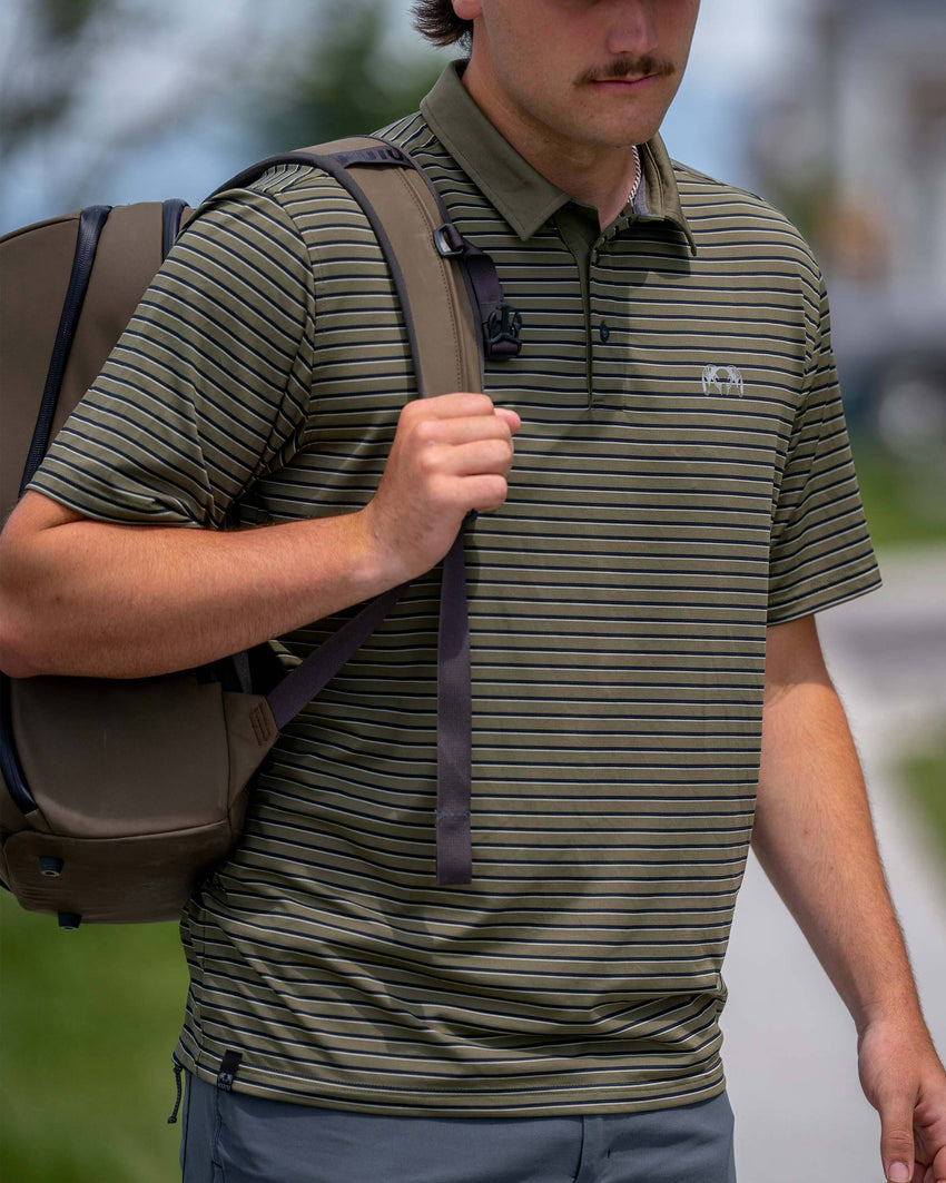 KUIU Performance Polo Stripe | Evergreen Stripe